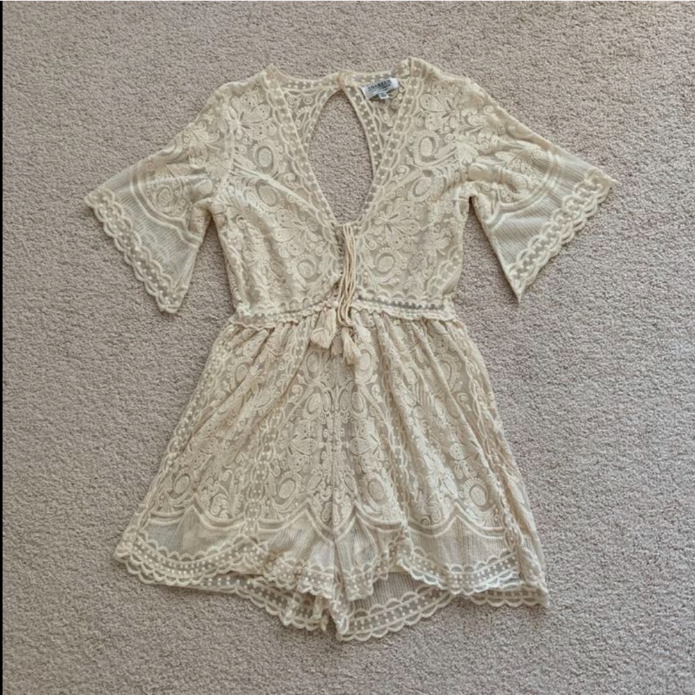 Mura Boutique cream boho romper
